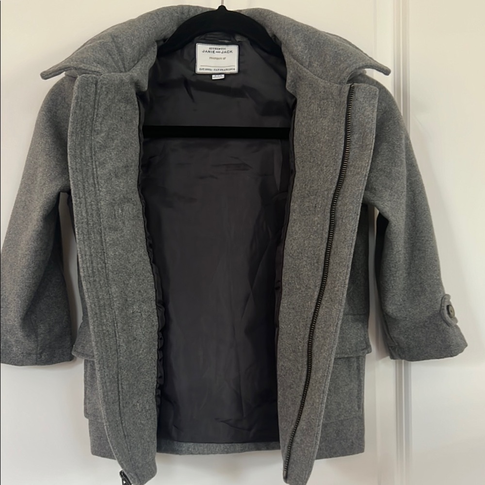 Janie and Jack Gray Peacoat Size 3-4 - Picture 6 of 12